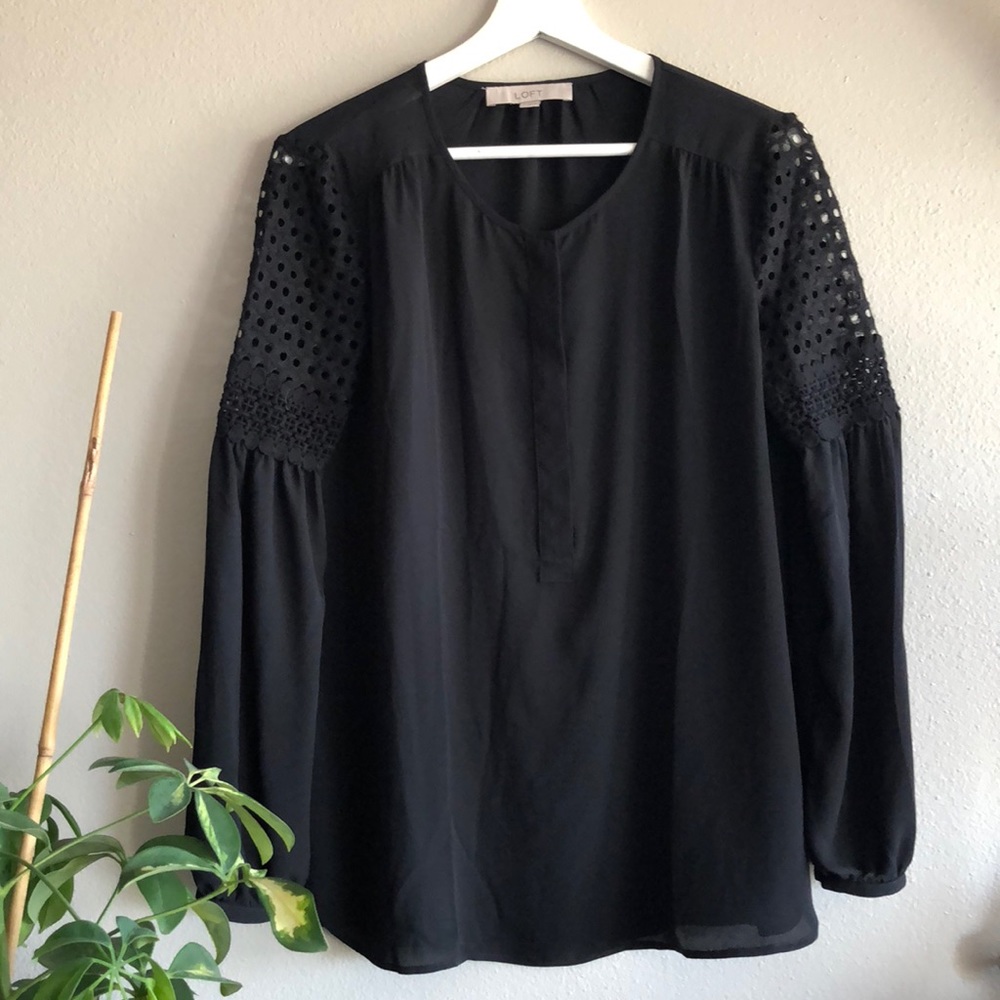 Loft Eyelet Shoulder Blouse